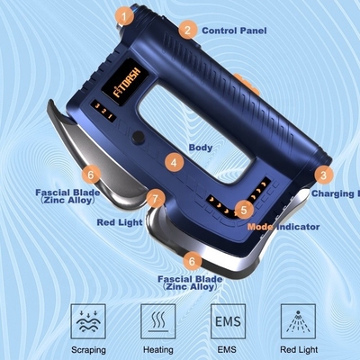 Massaggiatore muscolare miofasciale elettrico portatile con strumento di raschiatura in lega di zinco ABS Gua Sha