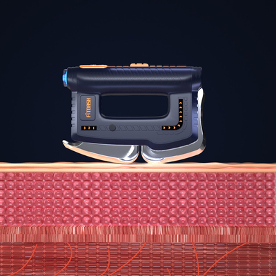 Massaggiatore multifunzionale per la fascia con sistema di riscaldamento EMS e pulsante di controllo della terapia con luce rossa