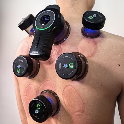 240g Massaggiatore ricaricabile per coppe Luce rossa e vibrazioni di frequenza per la terapia corporea