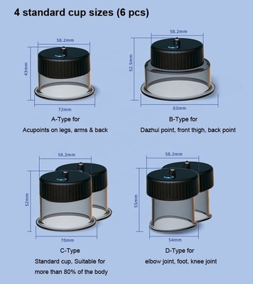 Massaggiatore per la terapia con cupping intelligente con carica USB Forza di aspirazione circa -10kPa -60kPa