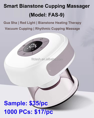 ABS Fitdash Riscaldato Gua Sha Scraping Massaggio Cupping Terapia Set con Terapia di Luce Rossa